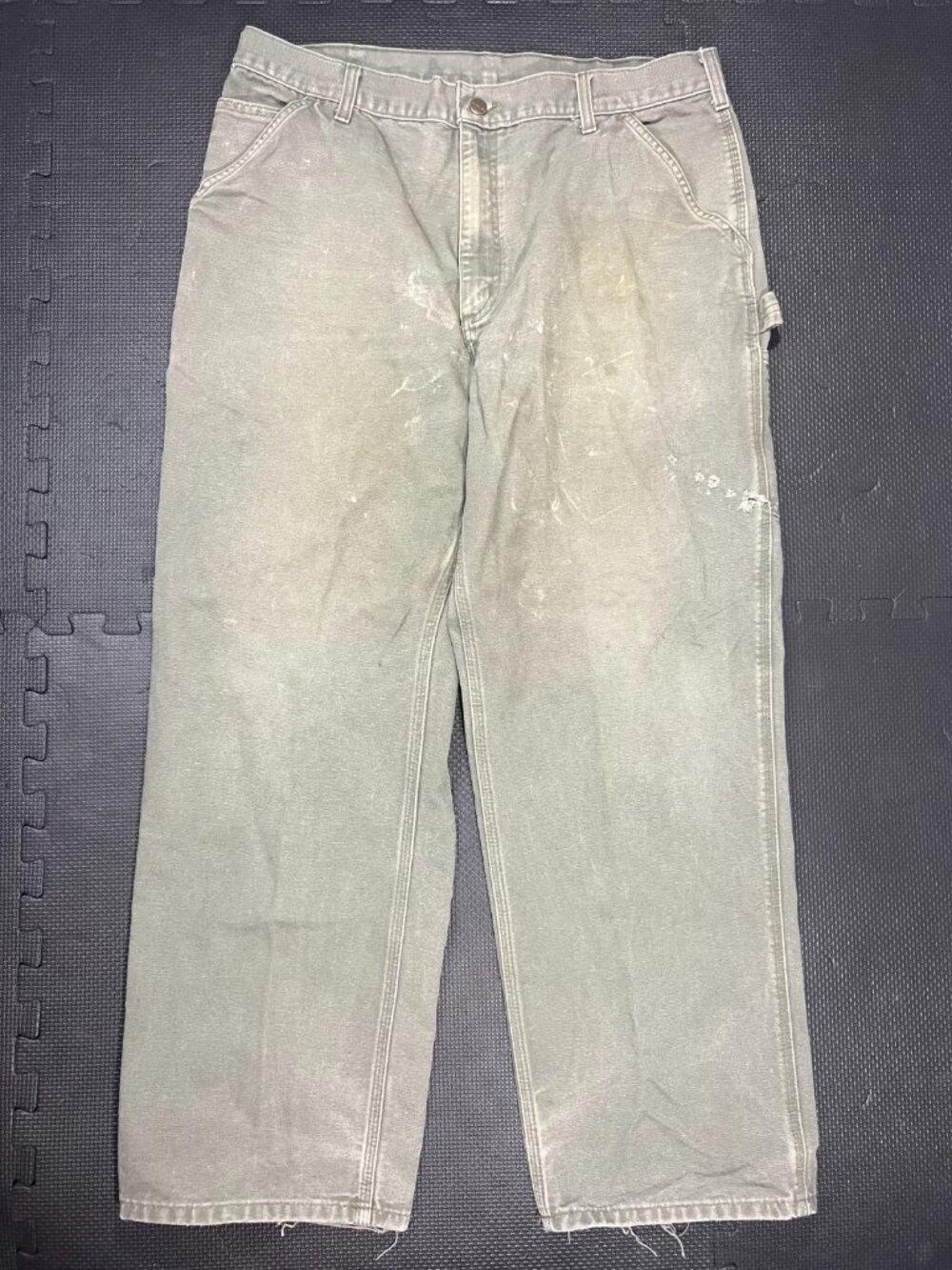 Carhartt B11 MOS Moss Green Carpenter Pants Duck Canvas Workwear 36x30